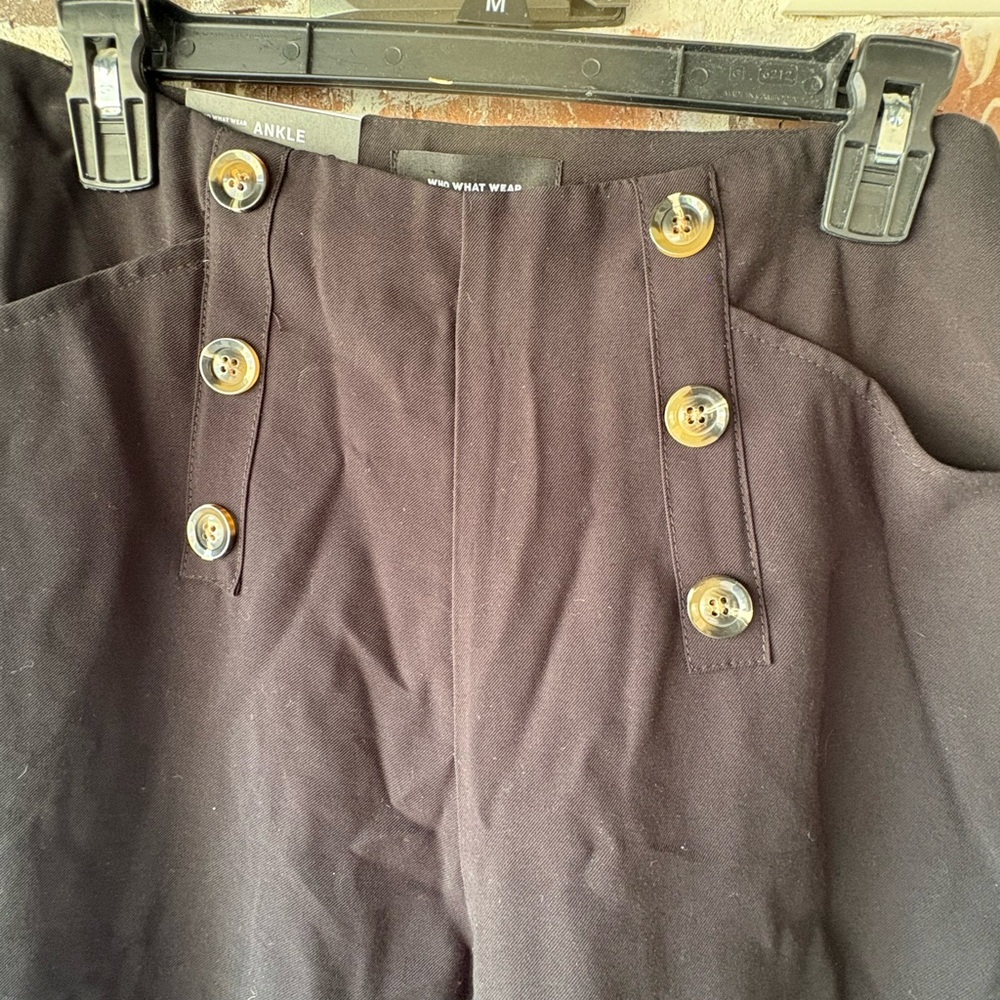 Who What Wear Black Cropped Pants with Nautical Flair